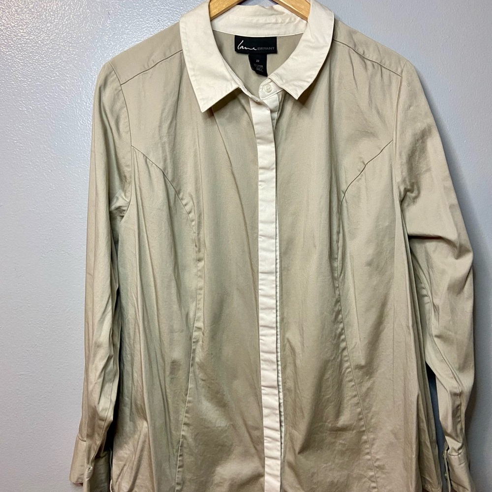 Lane Bryant Beige Shirt Jacket‎